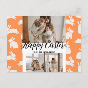 elegant modern Easter, family three photo collage  Holiday Postcard
