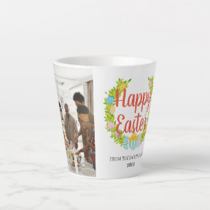 elegant modern Easter, family two photo collage Latte Mug