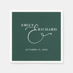 Elegant Modern Emerald Green Wedding Napkin