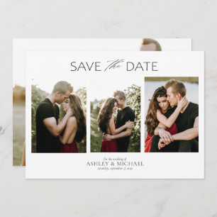 Elegant Modern Engagement 4 Photo Save the Date