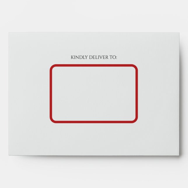 Elegant modern envelope with red interior colour (Front)