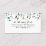 Elegant Modern Eucalyptus Greenery Enclosure Card<br><div class="desc">Use this space to custom create any insert card for your invitation such as a gift registry,  wishing well,  honeymoon fund,  books for baby,  display shower,  etc. Featuring a watercolor cascade of eucalyptus greenery.</div>