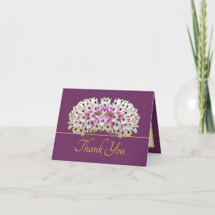 Elegant Modern Exotic White Pink Orchid Thank You Card