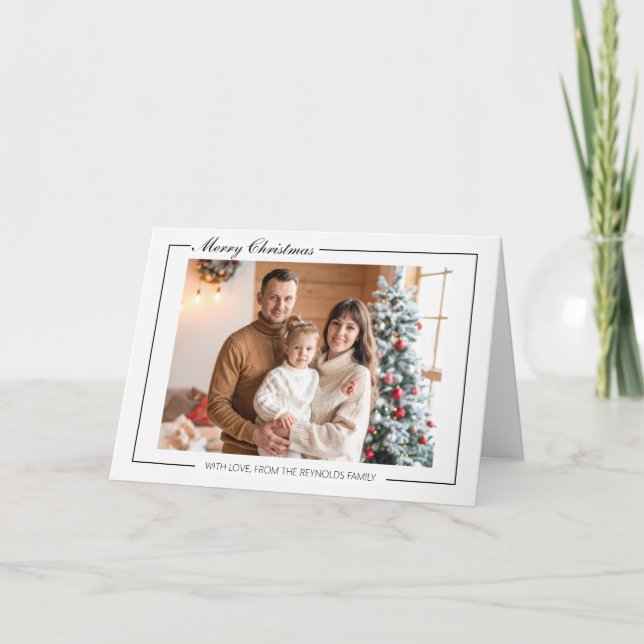 Elegant Modern Family Christmas Greeting Card (Front)