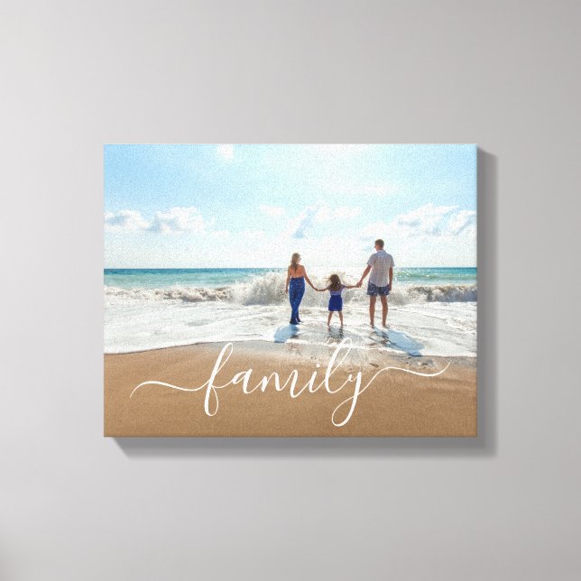 Elegant Modern Family Photo Canvas Print (Front)