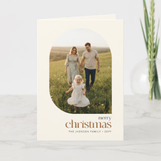 Elegant Modern Family Photo Merry Christmas Holiday Card