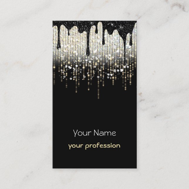elegant modern faux glitter business card (Front)