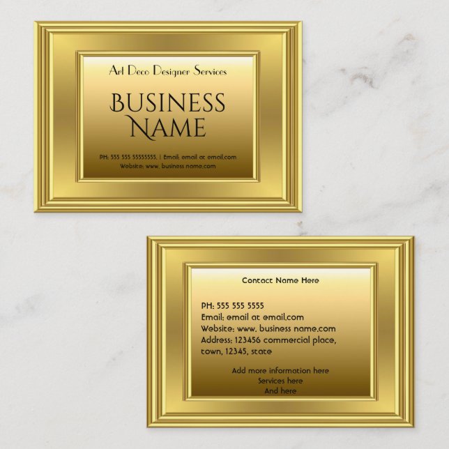 Elegant Modern Faux Gold Metal Minimalist Business Card (Front/Back)