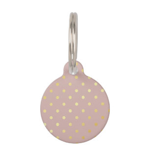 elegant modern faux gold polka dots pattern pet tag