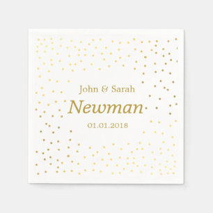 elegant modern faux gold polka dots wedding napkin