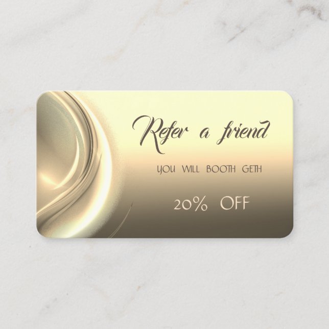 Elegant Modern ,Faux Gold Referral Card (Front)
