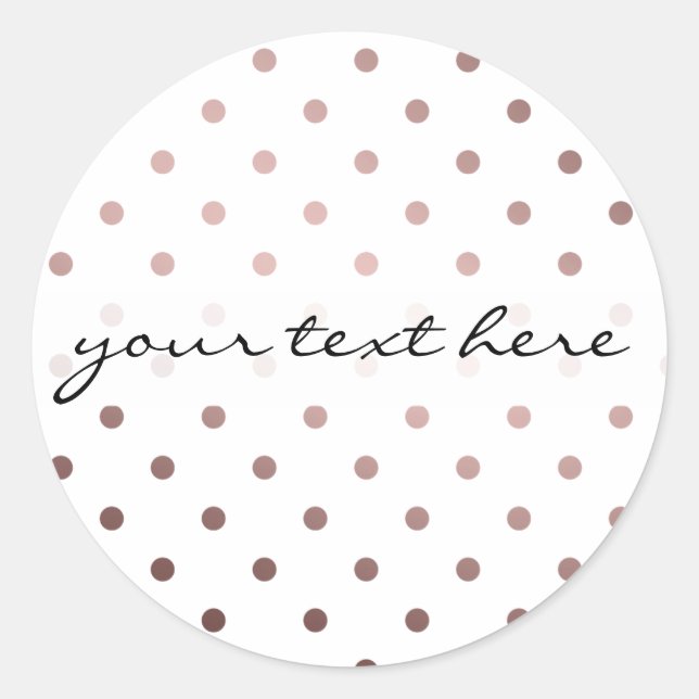 elegant modern faux rose gold polka dots classic round sticker (Front)