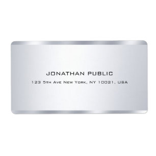 Elegant Modern Faux Silver Minimalist Professional