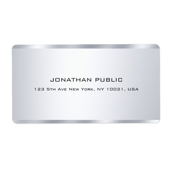 Elegant Modern Faux Silver Minimalist Professional (Front)