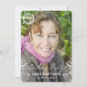 Elegant Modern Fern Photo Birthday Invitations
