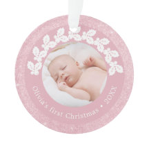 Elegant modern first Christmas baby photo custom