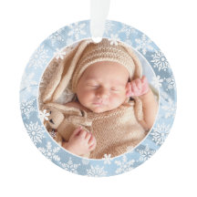 Elegant modern first Christmas baby photo custom