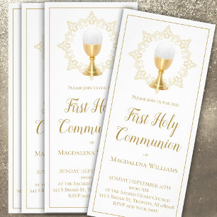 elegant modern First Holy Communion invitation