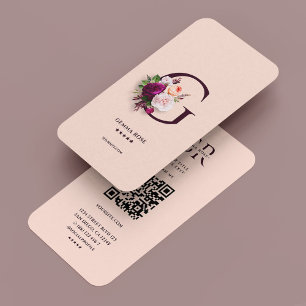 Elegant Modern Floral Botanical G Pink Business Card