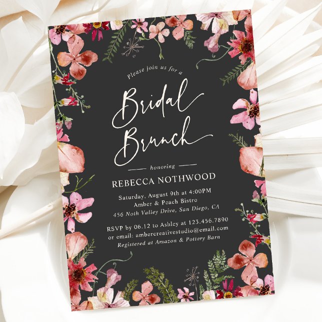 Elegant Modern Floral Bridal Brunch Shower Invitation (Creator Uploaded)