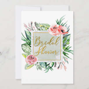Elegant Modern Floral Bridal Shower Invitations
