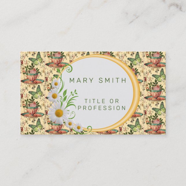Elegant Modern Floral Business Card (Front)
