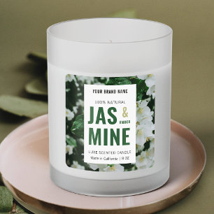 Elegant Modern Floral Candle Jar Label With Photo