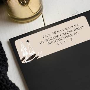 Elegant Modern Floral Evergreen Christmas Tree