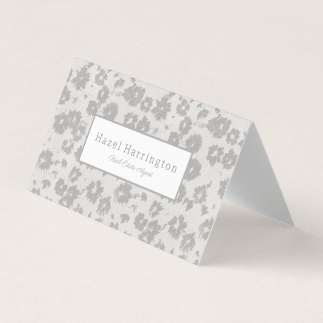 Elegant Modern Floral Folded Business Card Custom (Front)