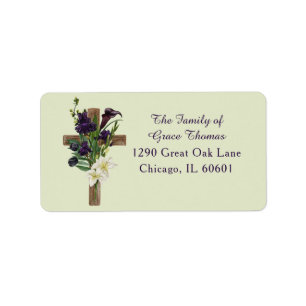 Elegant Modern Floral From Family Funeral Address Label