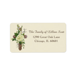 Elegant Modern Floral Funeral Bereavement Address Label