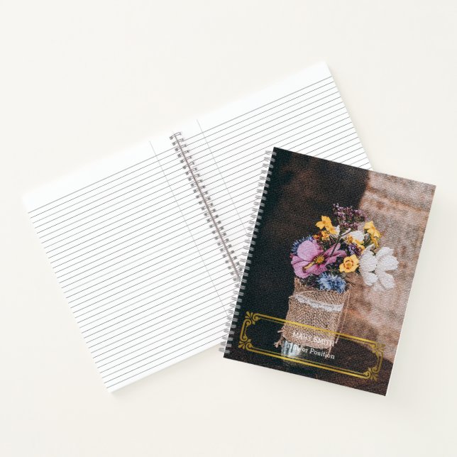 Elegant Modern Floral Gold Notebook (Inside)