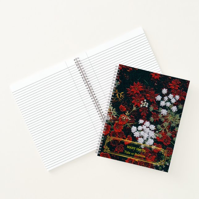 Elegant Modern Floral Gold Notebook (Inside)