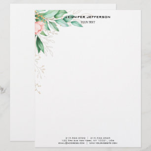 Elegant Modern Floral Letterhead