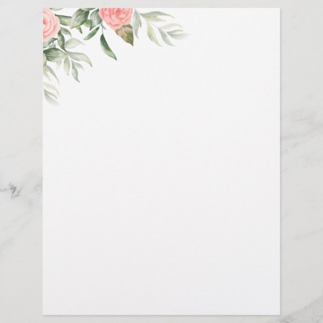 Elegant Modern Floral Letterhead (Front)
