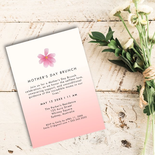 Elegant modern Floral mother's day BRUNCH   Invitation (Creator Uploaded)