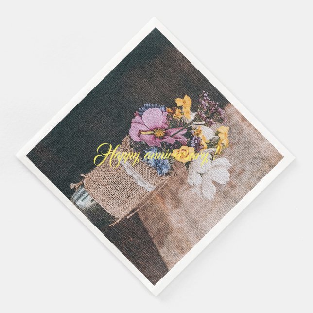 Elegant Modern Floral Napkin (Corner)