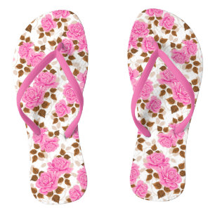 Elegant Modern Floral Rose Flip Flops