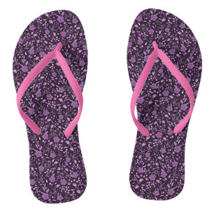 Elegant Modern Floral Rose Flip Flops