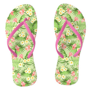 Elegant Modern Floral Rose Flip Flops