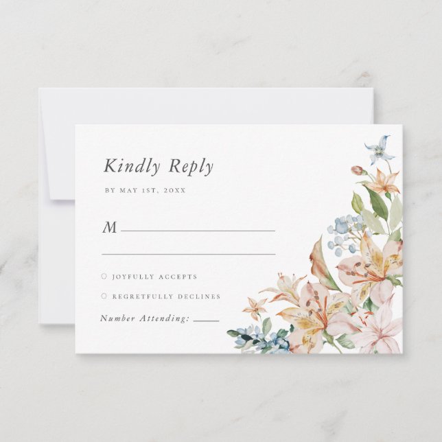 Elegant Modern Floral RSVP Card (Front)