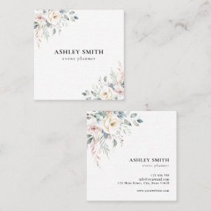 Elegant Modern Floral Square Business Card