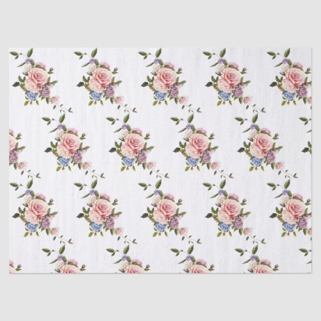 Elegant Modern Floral Tissue Paper (Front)