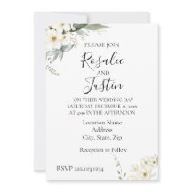 Elegant Modern Floral Wedding Invitation