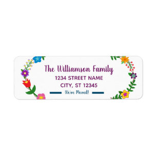 Elegant Modern Floral We've Moved New Address