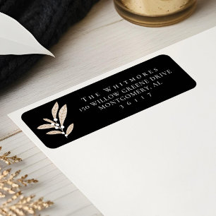 Elegant Modern Floral White Cranberry Leaf Design