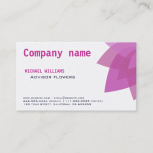 ELEGANT MODERN FLOWER FLORIST'S FLOWERS WHITE BUSINESS CARD