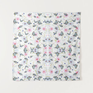 Elegant Modern Flowers and butterfly pattern Tapestry