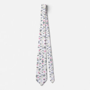 Elegant Modern Flowers and butterfly pattern Tie