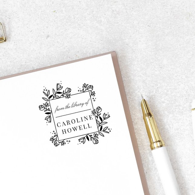 Elegant Modern Flowers From The Library Of Self-inking Stamp (Creator Uploaded)